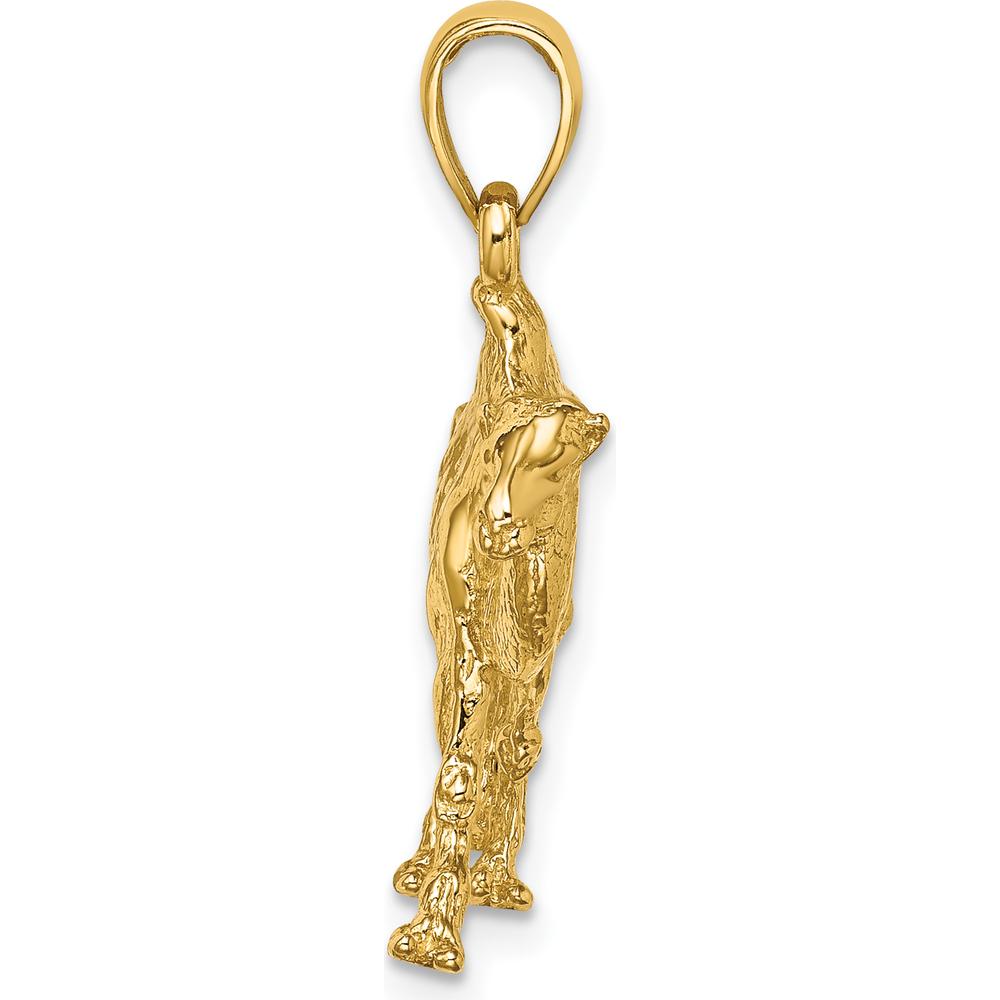 14K Yellow Gold 3D Camel Charm Pendant - Symbolic Animal Design by Oro Pregiato