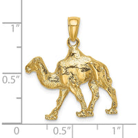 14K Yellow Gold 3D Camel Charm Pendant - Symbolic Animal Design by Oro Pregiato