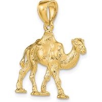 14K Yellow Gold 3D Camel Charm Pendant - Symbolic Animal Design by Oro Pregiato