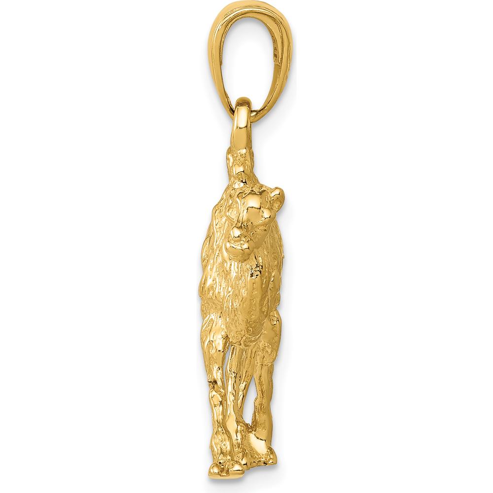 14K Yellow Gold 3D Camel Pendant - 27mm Length, Solid Gold Themed Charm by Oro Pregiato