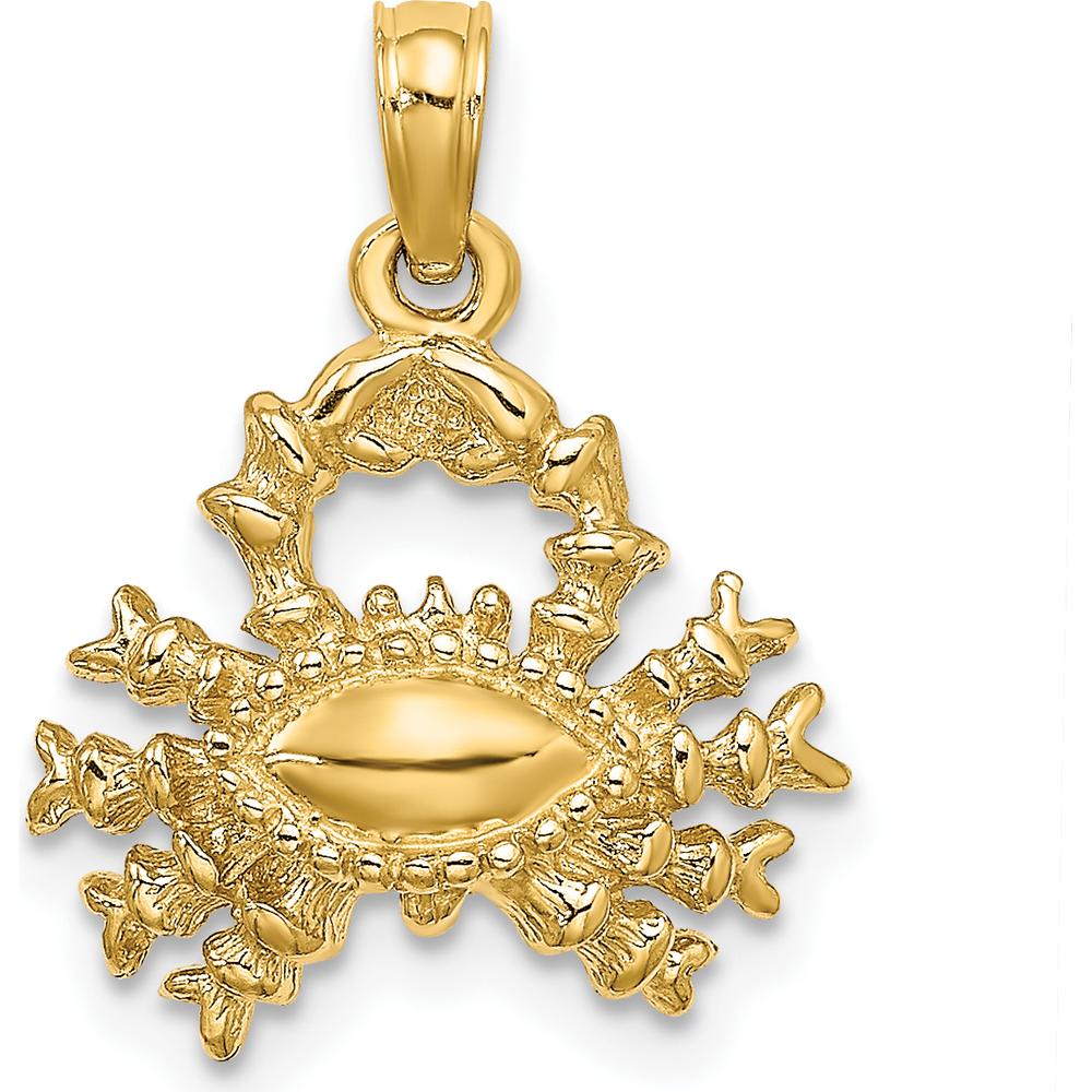 14K Yellow Gold 3D Cancer Zodiac Charm with Textured Detail by Oro Pregiato