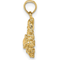 14K Yellow Gold 3D Cancer Zodiac Charm with Textured Detail by Oro Pregiato