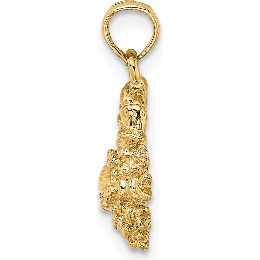 14K Yellow Gold 3D Cancer Zodiac Charm with Textured Detail by Oro Pregiato