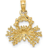 14K Yellow Gold 3D Cancer Zodiac Charm with Textured Detail by Oro Pregiato