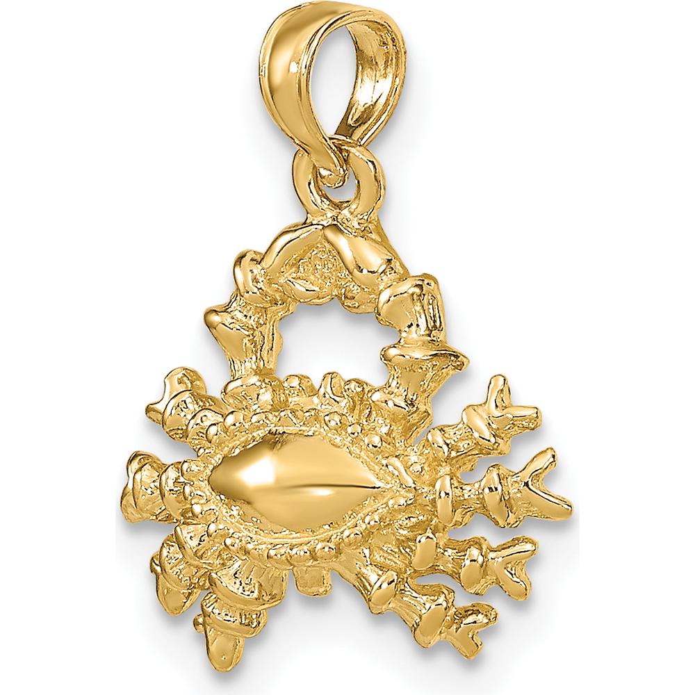 14K Yellow Gold 3D Cancer Zodiac Charm with Textured Detail by Oro Pregiato