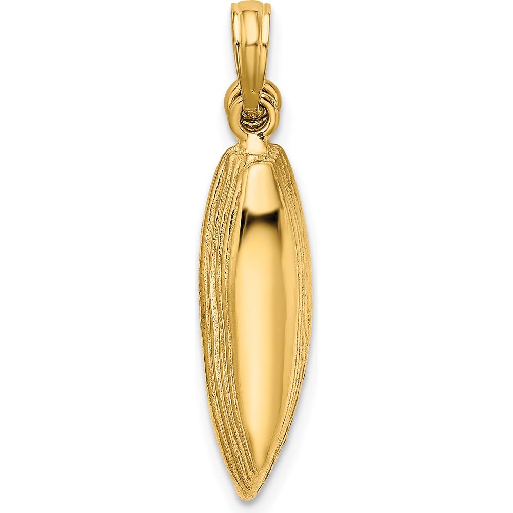 14K Yellow Gold 3D Canoe Pendant with Dangling Oars by Oro Pregiato