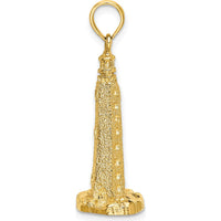 14K Yellow Gold 3D Cape Henlopen Lighthouse Pendant by Oro Pregiato