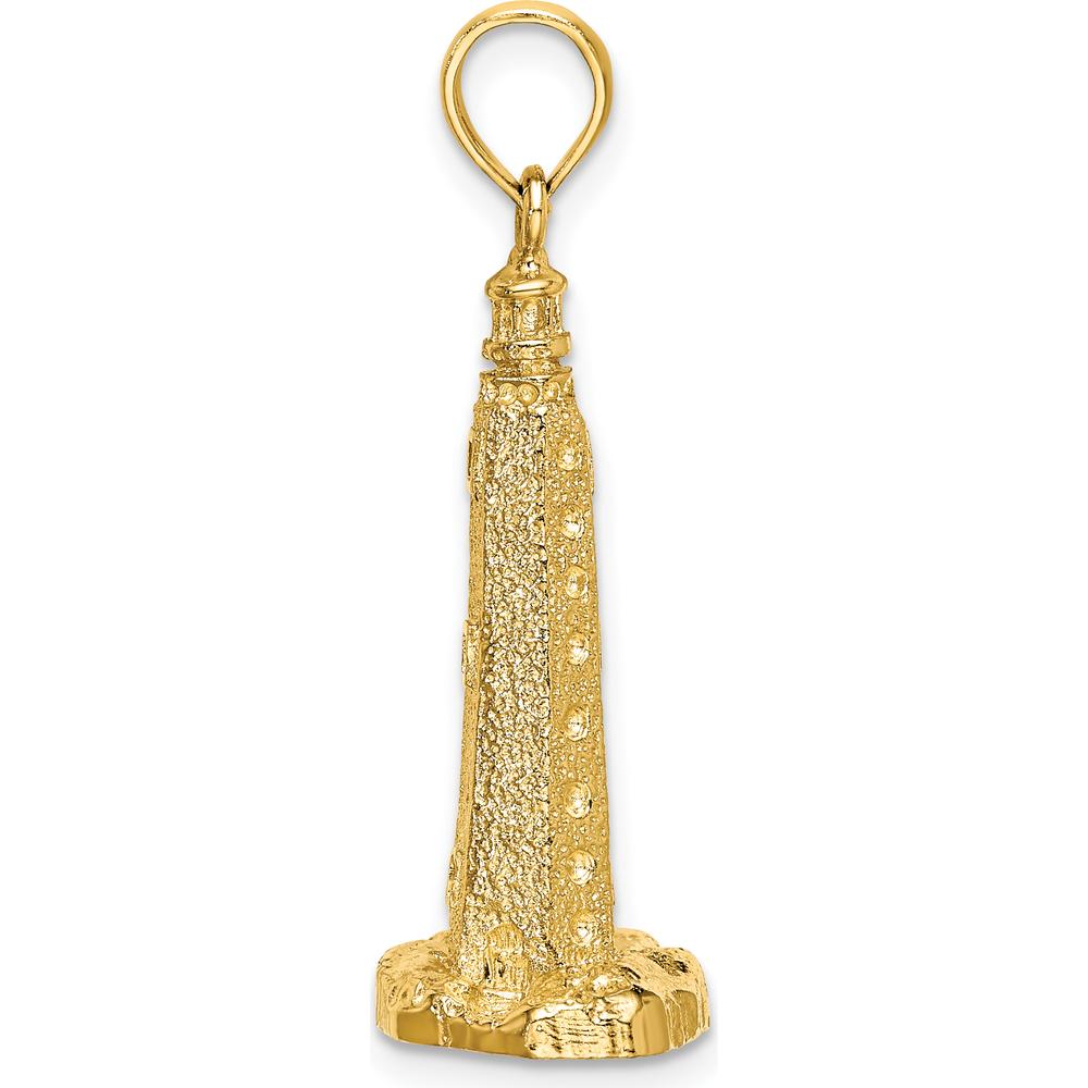 14K Yellow Gold 3D Cape Henlopen Lighthouse Pendant by Oro Pregiato
