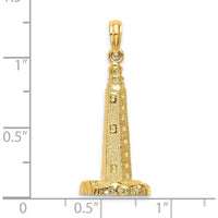 14K Yellow Gold 3D Cape Henlopen Lighthouse Pendant by Oro Pregiato