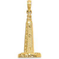 14K Yellow Gold 3D Cape Henlopen Lighthouse Pendant by Oro Pregiato
