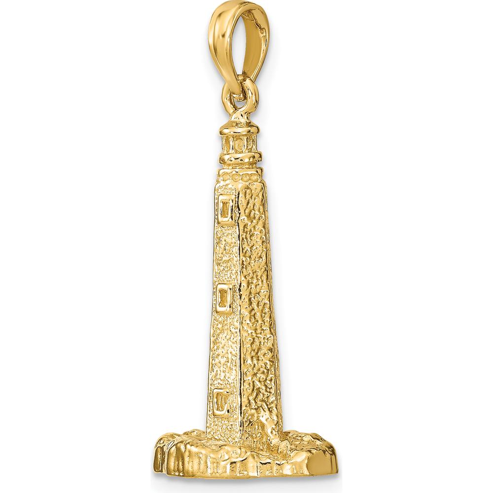 14K Yellow Gold 3D Cape Henlopen Lighthouse Pendant by Oro Pregiato