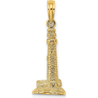 14K Yellow Gold 3D Cape May NJ Lighthouse Charm - Nautical Themed Pendant by Oro Pregiato