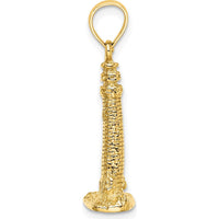 14K Yellow Gold 3D Cape May NJ Lighthouse Charm - Nautical Themed Pendant by Oro Pregiato