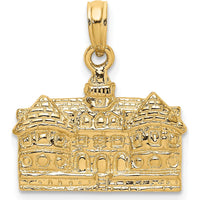 14K Yellow Gold 3D Capitol Building Williamsburg VA Charm - Textured Design by Oro Pregiato