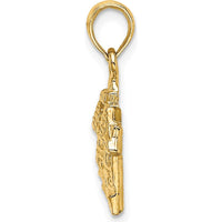 14K Yellow Gold 3D Capitol Building Williamsburg VA Charm - Textured Design by Oro Pregiato