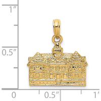 14K Yellow Gold 3D Capitol Building Williamsburg VA Charm - Textured Design by Oro Pregiato