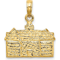 14K Yellow Gold 3D Capitol Building Williamsburg VA Charm - Textured Design by Oro Pregiato