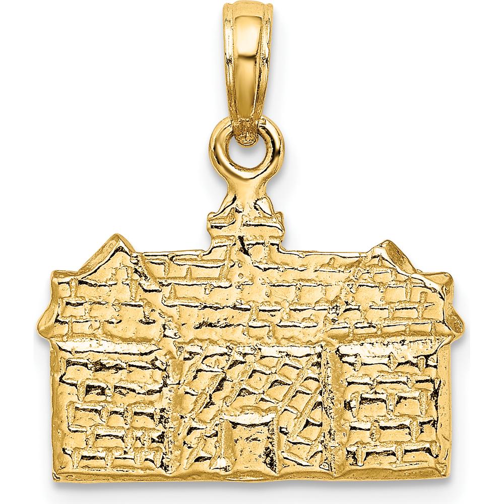 14K Yellow Gold 3D Capitol Building Williamsburg VA Charm - Textured Design by Oro Pregiato