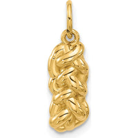 14K Yellow Gold 3D Challah Bread Charm Pendant by Oro Pregiato