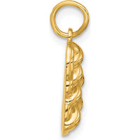 14K Yellow Gold 3D Challah Bread Charm Pendant by Oro Pregiato