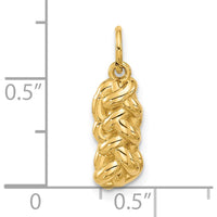 14K Yellow Gold 3D Challah Bread Charm Pendant by Oro Pregiato