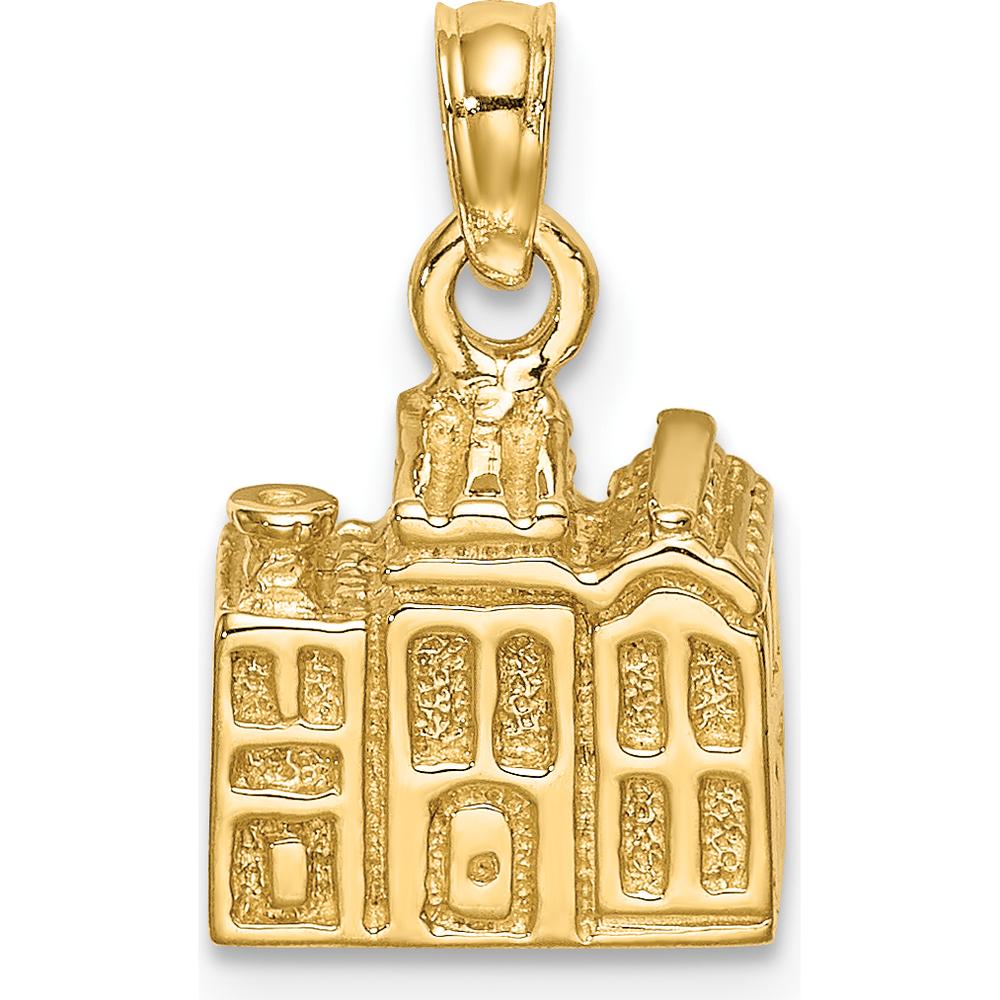 14K Yellow Gold 3D Charleston Rainbow Row Buildings Charm with Textured Finish - 13.3mm Length by Oro Pregiato