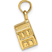 14K Yellow Gold 3D Charleston Rainbow Row Buildings Charm with Textured Finish - 13.3mm Length by Oro Pregiato