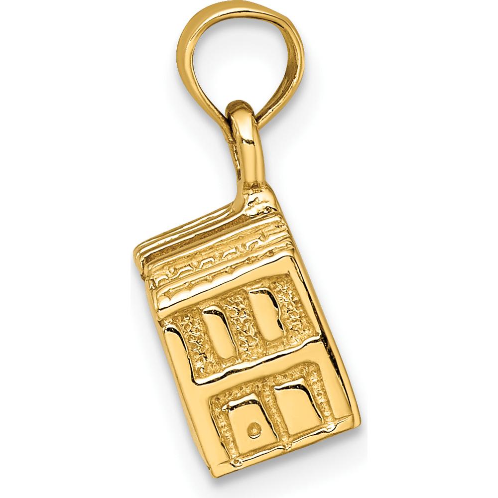 14K Yellow Gold 3D Charleston Rainbow Row Buildings Charm with Textured Finish - 13.3mm Length by Oro Pregiato