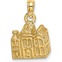 14K Yellow Gold 3D Charleston Rainbow Row Buildings Charm with Textured Finish - 13.3mm Length by Oro Pregiato
