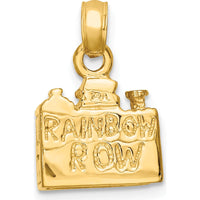 14K Yellow Gold 3D Charleston Rainbow Row Buildings Charm with Textured Finish - 13.3mm Length by Oro Pregiato