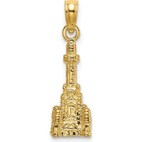 14K Yellow Gold 3D Chicago Water Tower Charm Pendant - Polished Finish by Oro Pregiato