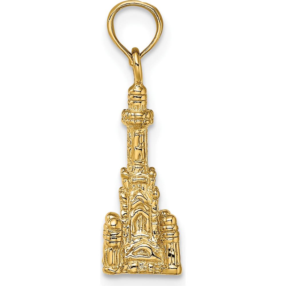14K Yellow Gold 3D Chicago Water Tower Charm Pendant - Polished Finish by Oro Pregiato