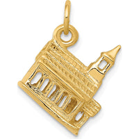 14K Yellow Gold 3D Church Building Charm - 17mm Length by Oro Pregiato