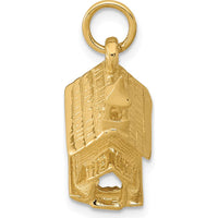 14K Yellow Gold 3D Church Building Charm - 17mm Length by Oro Pregiato