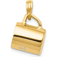 14K Yellow Gold 3D Coffee Cup Pendant with Black Enamel Finish by Oro Pregiato