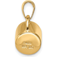 14K Yellow Gold 3D Coffee Cup Pendant with Black Enamel Finish by Oro Pregiato