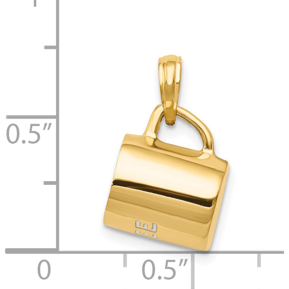14K Yellow Gold 3D Coffee Cup Pendant with Black Enamel Finish by Oro Pregiato