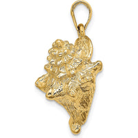 14K Yellow Gold 3D Conch Shell Pendant with Polished Finish by Oro Pregiato
