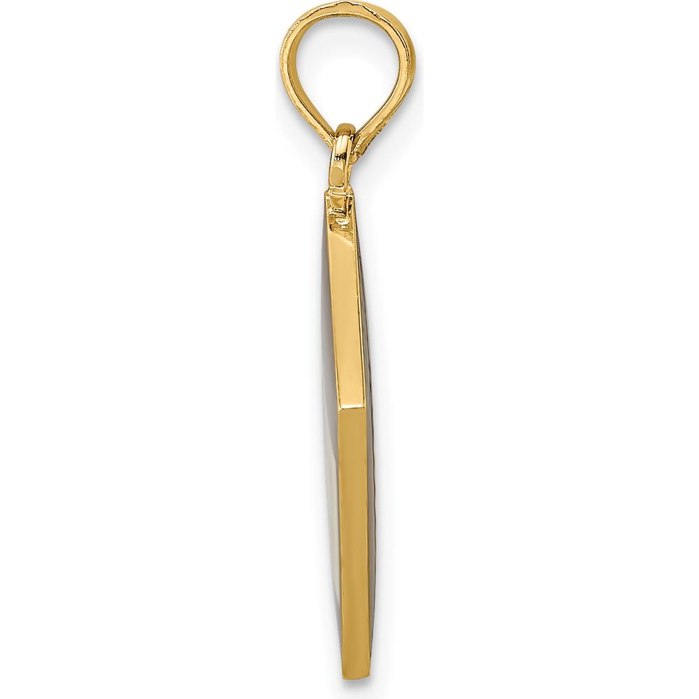 14K Yellow Gold 3D Cook Book Charm with Black and White Enamel Accents by Oro Pregiato