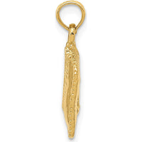 14K Yellow Gold 3D Cosmetic Pouch Pendant with Polished Finish by Oro Pregiato