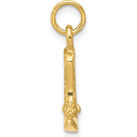 14K Yellow Gold 3D Cowboy Boot with Spur Pendant - Western Charm Jewelry Piece by Oro Pregiato