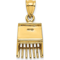 14K Yellow Gold 3D Cranberry Scoop Pendant Charm by Oro Pregiato