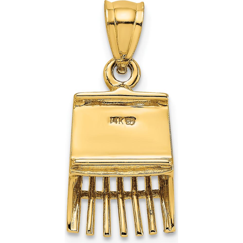 14K Yellow Gold 3D Cranberry Scoop Pendant Charm by Oro Pregiato