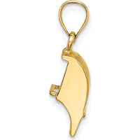 14K Yellow Gold 3D Cranberry Scoop Pendant Charm by Oro Pregiato