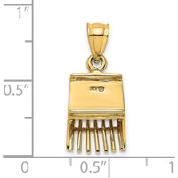 14K Yellow Gold 3D Cranberry Scoop Pendant Charm by Oro Pregiato