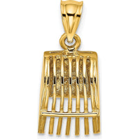 14K Yellow Gold 3D Cranberry Scoop Pendant Charm by Oro Pregiato