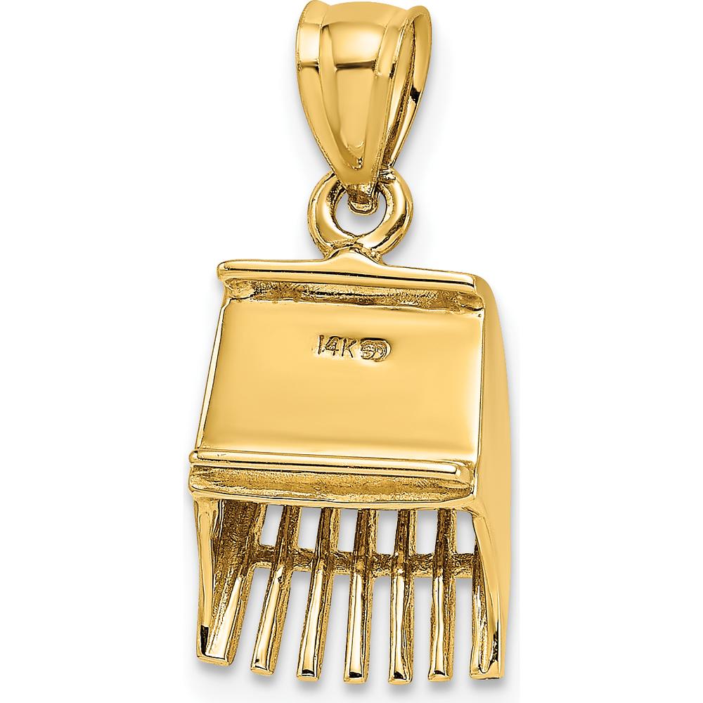 14K Yellow Gold 3D Cranberry Scoop Pendant Charm by Oro Pregiato
