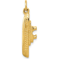 14K Yellow Gold 3D Cruise Ship Charm Pendant for Men by Oro Pregiato