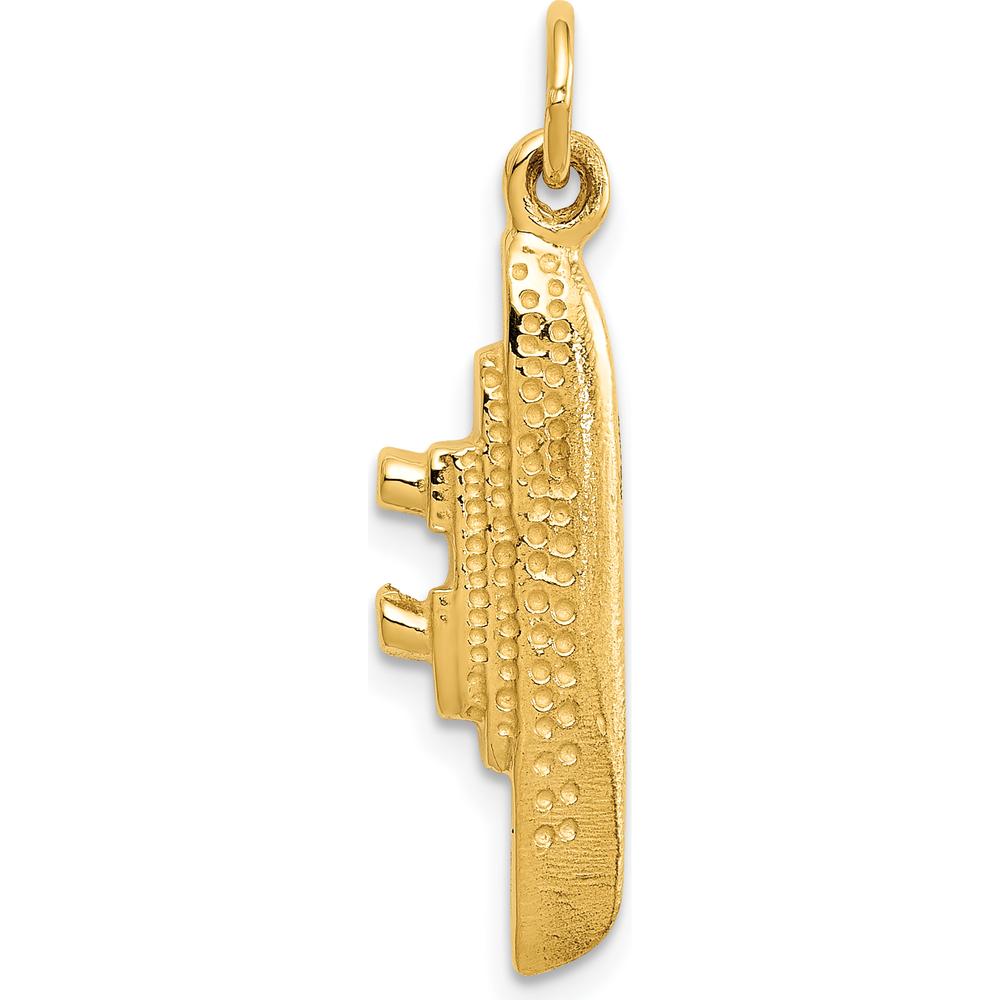 14K Yellow Gold 3D Cruise Ship Charm Pendant for Men by Oro Pregiato