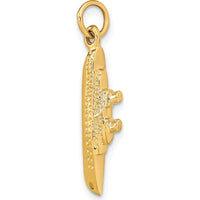 14K Yellow Gold 3D Cruise Ship Charm Pendant for Men by Oro Pregiato